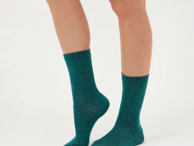 Носки Таежное утро, белые/зеленые