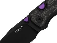 Складной нож Kizer Wharning, сталь S45VN, рукоять алюминий/микарта, черный