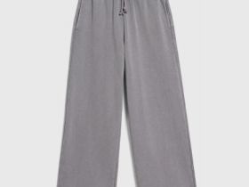 Широкие трикотажные брюки для девочек, Серый