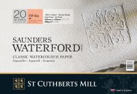 Альбом-склейка для акварели Saunders Waterford H.P. мелкое зерно 18х26 см 20 л 300 г белый