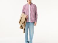 Мужская рубашка Lacoste Check Poplin в клетку