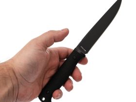 Туристический нож Кмет, сталь AUS-8, рукоять резинопластик черный