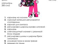 Комплект текстильный с полиуретановым покрытием для девочек: куртка, брюки