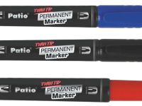 Маркер перманентный двухсторонний Patio 4,0-2,0 мм, цвет синий