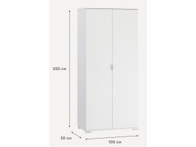 Распашной шкаф Стелла 2-100x220 Белый