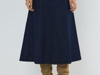 Юбка миди A-силуэта, Синий
