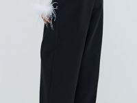 Атласные прямые брюки, Черный