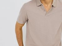 Поло из текстурированной ткани, Бежевый