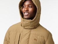 Мужской водонепронецаемый пуховик Lacoste с капюшоном