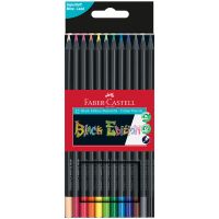Набор карандашей цветных Faber-Castell "Black Edition" 12 цв., трехгран., черное дерево, картон