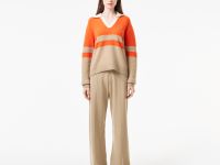 Женский шерстяной свитер Lacoste с v-образным вырезом