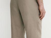 Брюки изо льна, Бежевый