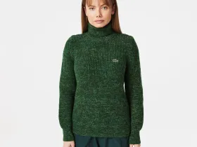 Женский шерстяной свитер Lacoste с высоким воротом