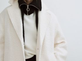 Шарф с воротником на молнии, Черный