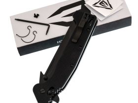 Складной нож Obertech ns-02 Normal straight black blade, сталь VG-10, рукоять G10, черный