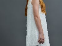 Фактурное платье мини для девочек, Белый