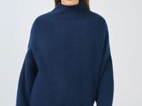 Свитер из мягкой пряжи с шерстью, Синий