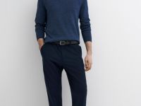 Базовый вязаный джемпер, Синий