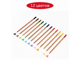 Набор карандашей цветных Гамма "Мультики" 12 цв., супермягкие, увелич. диаметр грифеля 4,0 мм, заточ