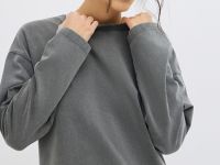 Лонгслив оверсайз с принтом, Серый