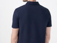 Поло из текстурированной ткани, Синий