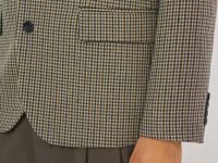 Однобортный пиджак из смесовой шерсти, Коричневый