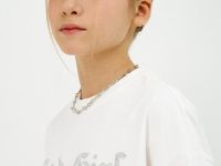 Футболка с аппликацией со стразами для девочек, Белый