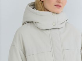 Куртка-парка с капюшоном, Бежевый