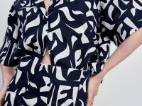 Рубашка женская с принтом изо льна