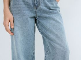 Широкие джинсы Wide leg для девочек, Голубой