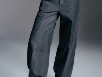 Ультраширокие джинсы с люрексом, Серый