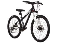 Подростковый велосипед Novatrack Extreme HD 24, год 2025, цвет Черный-Белый, ростовка 11