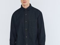 Джинсовая рубашка на пуговицах, Синий