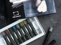 Набор масляной пастели профессиональной Малевичъ 10 шт, серые тона