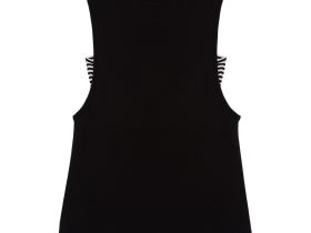 Комплект трикотажный для девочек: топ, майка удлиненная