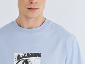 Футболка с принтом, Голубой