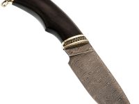 Нож Разделочный, сталь дамаск, рукоять черное дерево