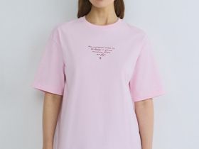 Футболка с принтом, Розовый