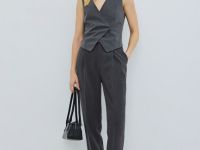 Жилет из поливискозы, Серый