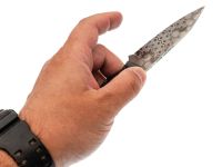 Нож Pocket Wolf Кело, сталь Elmax, рукоять карбон, гравировка соты