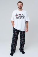 Комплект для мужчин: фуфайка (футболка) трикотажная, брюки текстильные