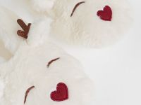 Мягкие тапочки с оленями, Белый