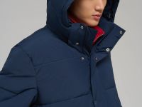 Утепленное пальто с воротником-стойкой