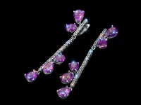 Серьги из серебра с аметистами и топазами э0607сг01260354