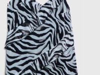 Платье из принтованного шифона с рюшами, Серый