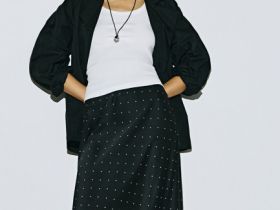 Сатиновая юбка миди А-силуэта, Серый