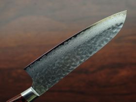 Нож Сантоку 180 мм, Sakai Takayuki, сталь VG-10 Damascus, рукоять дерево Pakka wood, коричневый