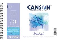 Альбом для акварели на спирали Canson "Montval" Torchon 24х32 см 12 л 270 г