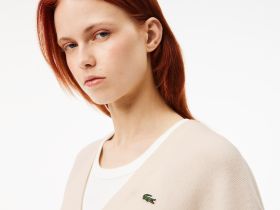 Женский шерстяной кардиган Lacoste с v-образным вырезом