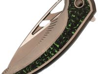 Складной нож TUOTOWN Whale, сталь M390, рукоять титан, Jungle Wear карбон